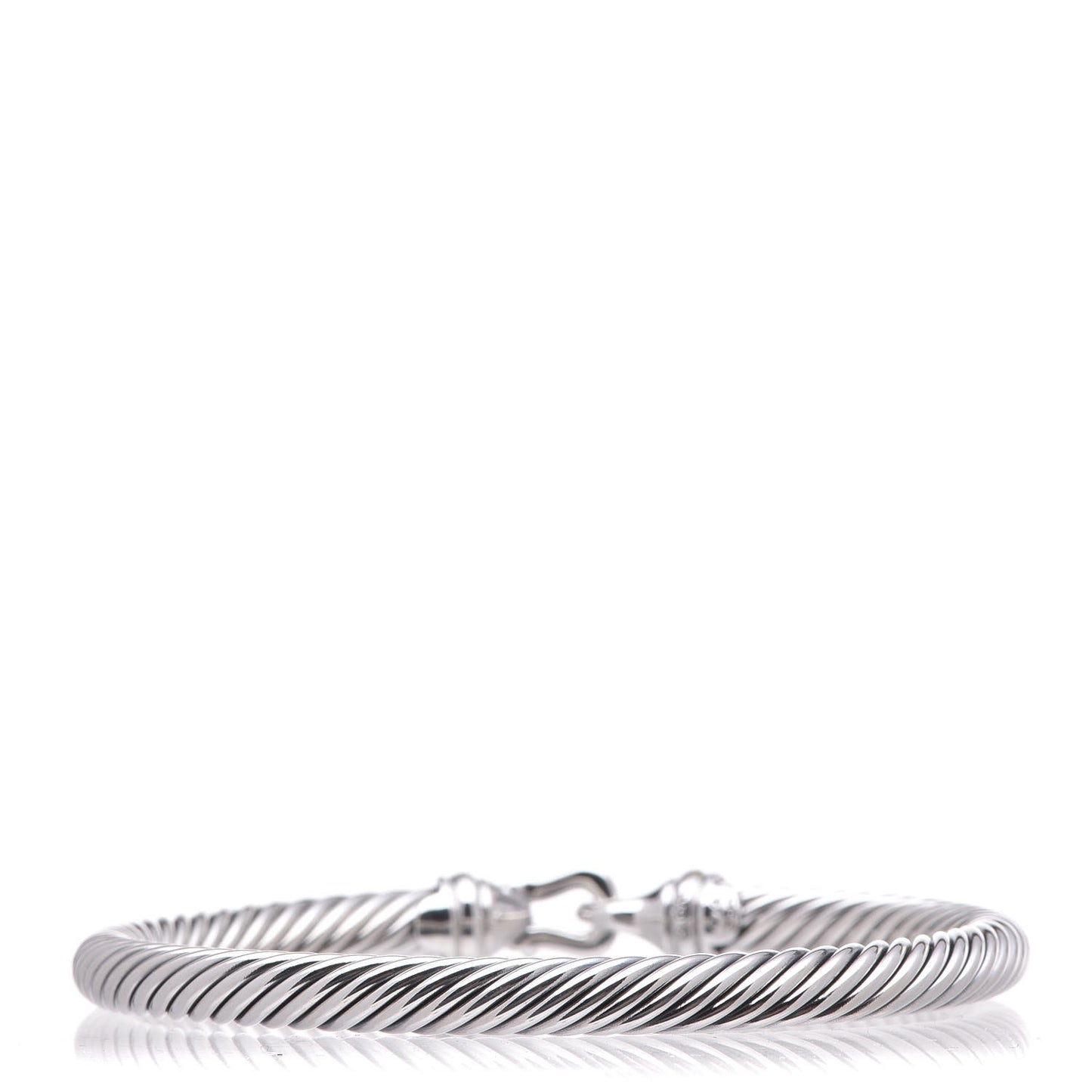 Sterling Silver 18K Yellow Gold 5mm Cable Classic Buckle Bracelet