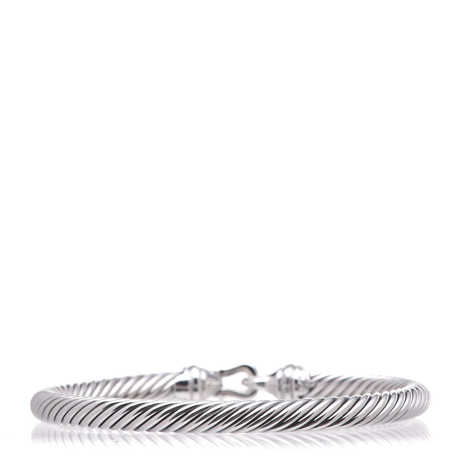 David Yurman Sterling Silver 18K Yellow Gold 5mm Cable Classic Buckle Bracelet 3 of 4