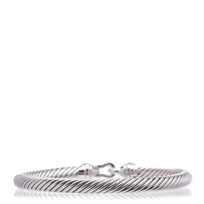 David Yurman Sterling Silver 18K Yellow Gold 5mm Cable Classic Buckle Bracelet 3 of 4