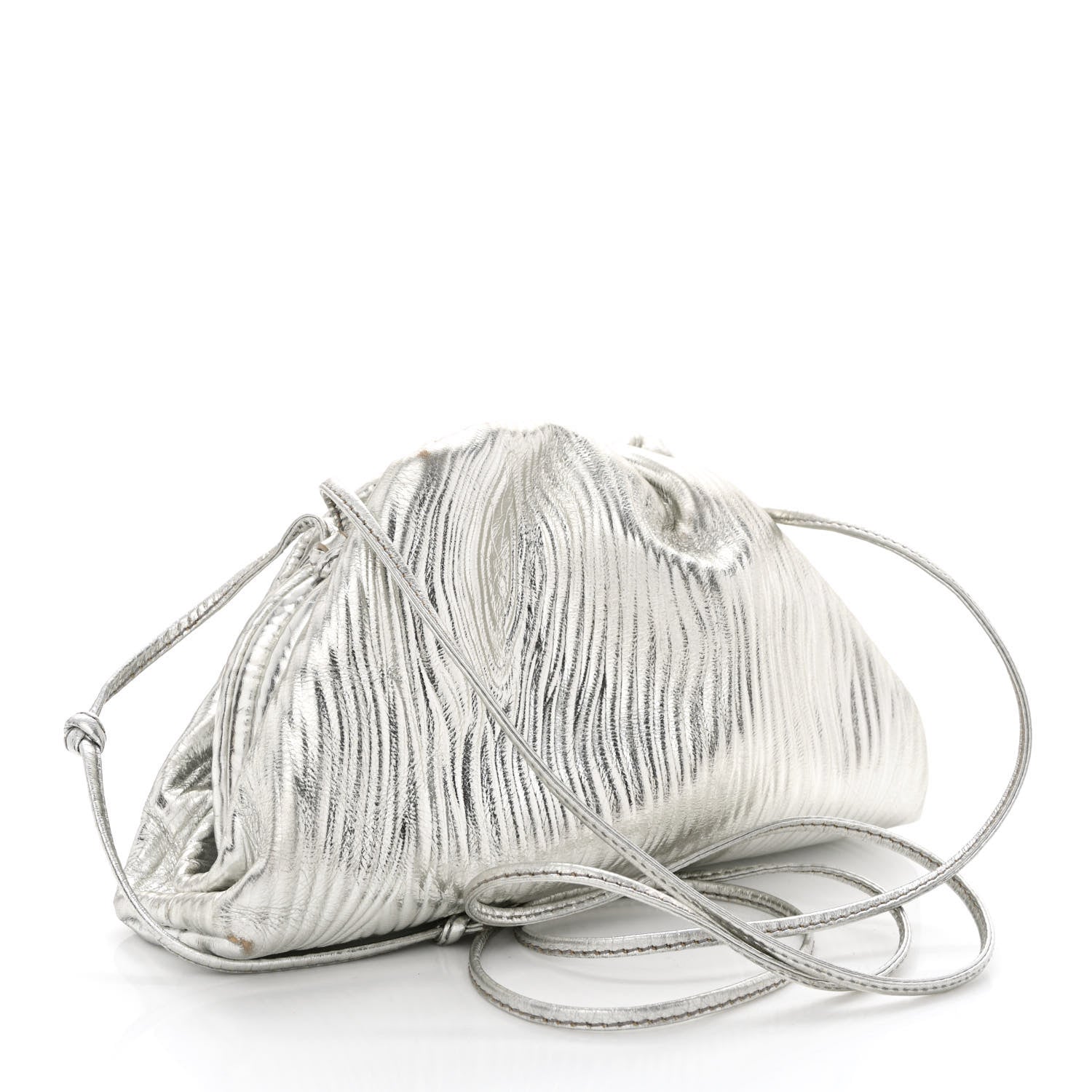 Bottega Veneta Metallic Bark Calfskin The Mini Pouch Silver 3 of 13
