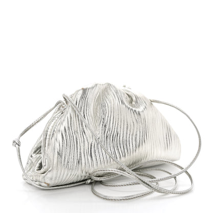 Bottega Veneta Metallic Bark Calfskin The Mini Pouch Silver 3 of 13