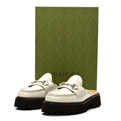 Gucci Cordovan Lux Horsebit Platform Mules 38 Mystic White 11 of 11