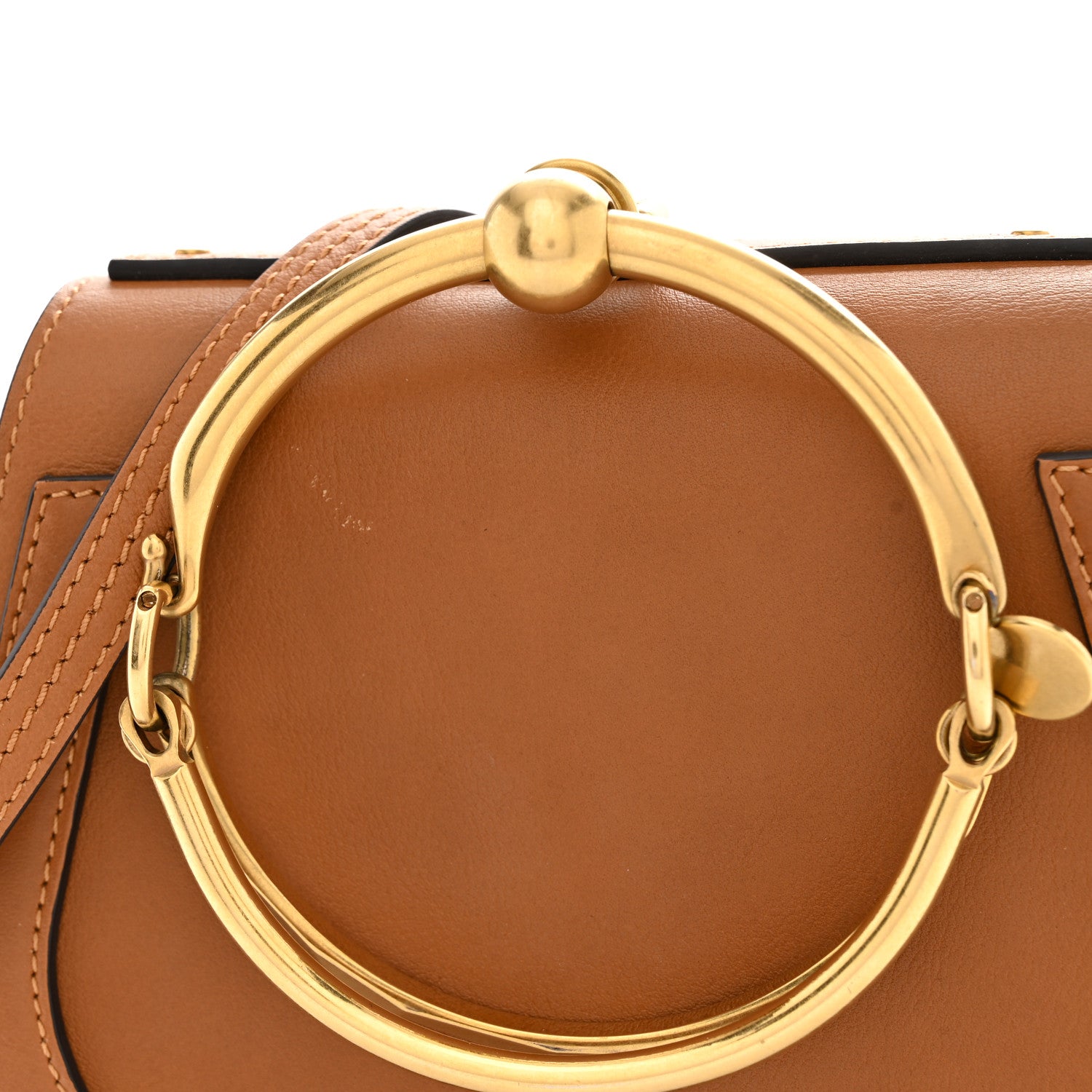 Chloe Calfskin Suede Medium Nile Bracelet Bag Caramel 12 of 12