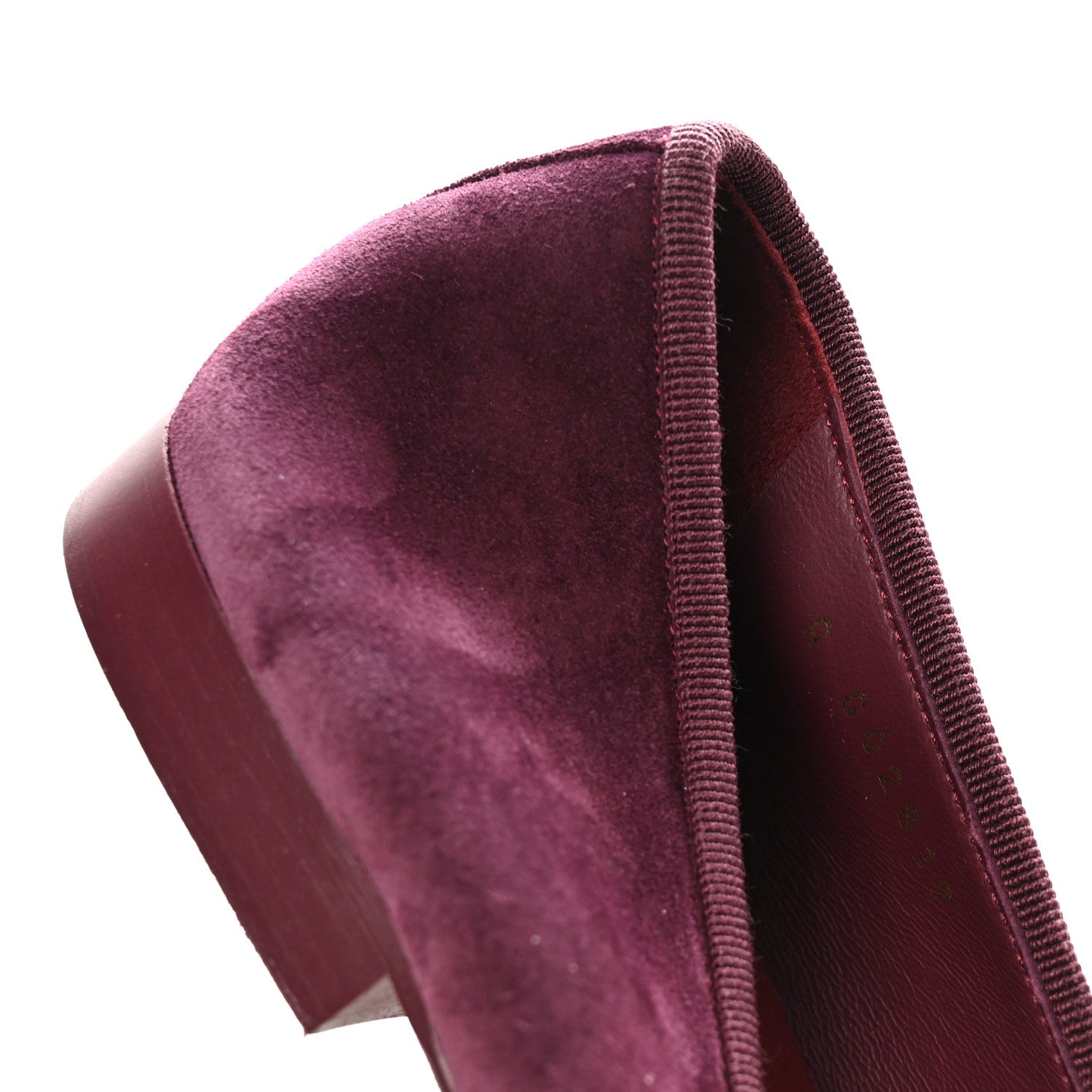 Chanel Suede Patent Calfskin Cap Toe CC Ballerina Flats 37 Burgundy 8 of 9
