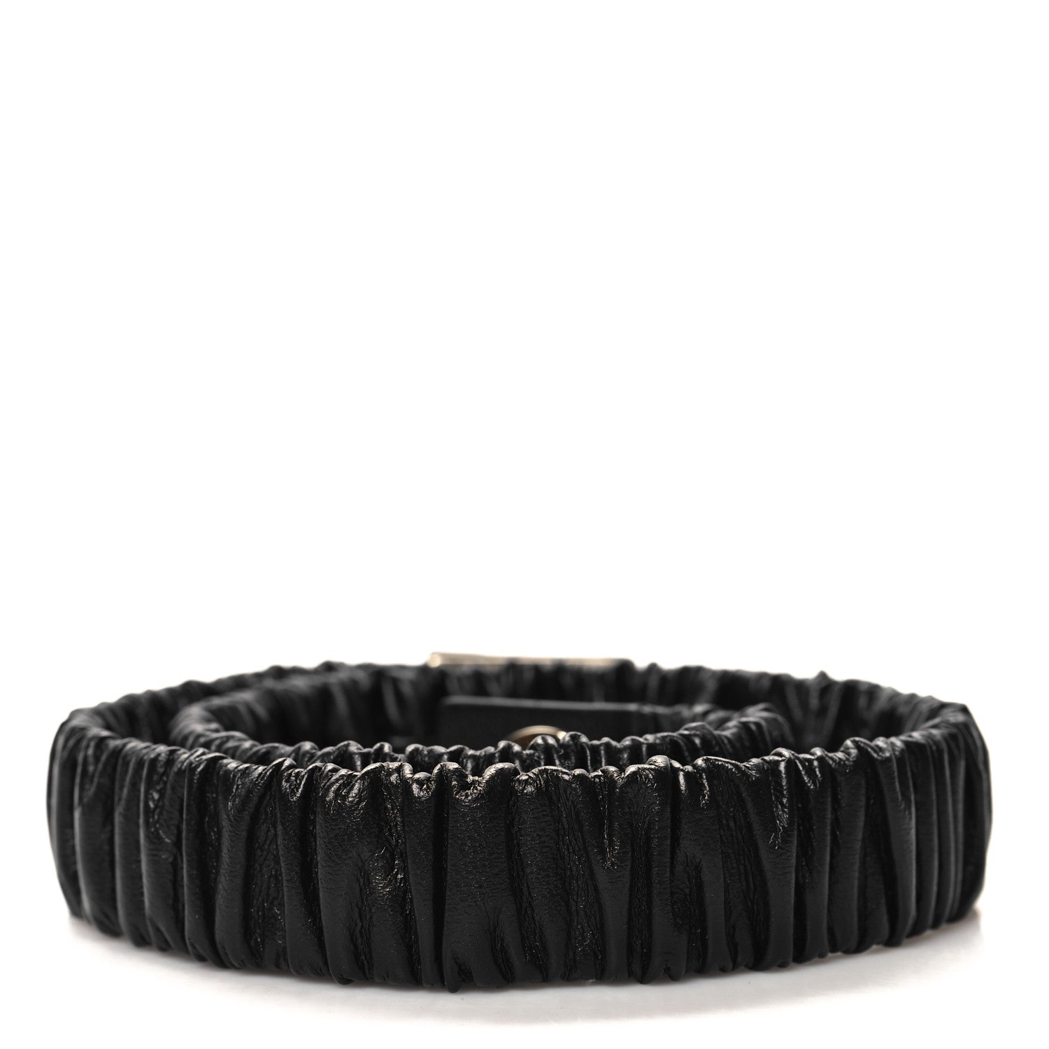 Chanel Lambskin Ruched Turn Lock CC Belt 70 28 Black 2 of 4
