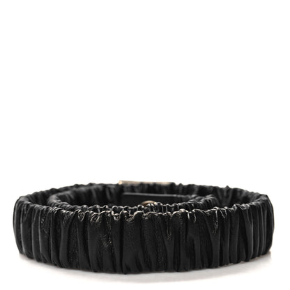Chanel Lambskin Ruched Turn Lock CC Belt 70 28 Black 2 of 4
