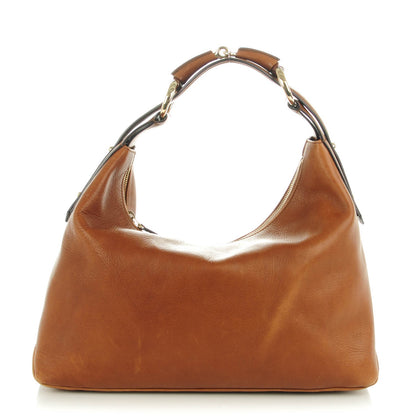 Gucci Calfskin Medium Horsebit Chain Hobo Brown 1 of 7