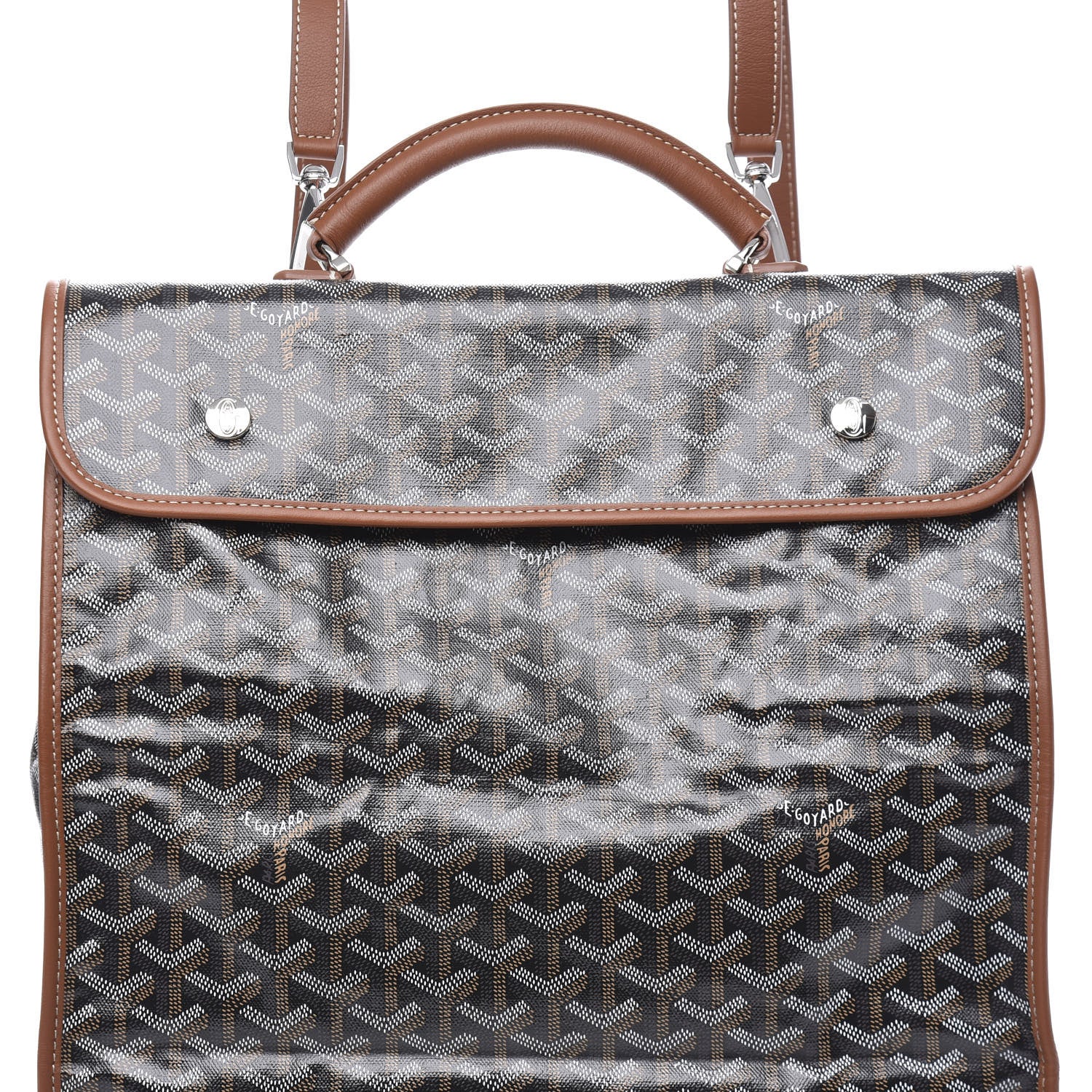 Goyard Goyardine Saint Leger Soft Briefcase Backpack Black Gold 7 of 8
