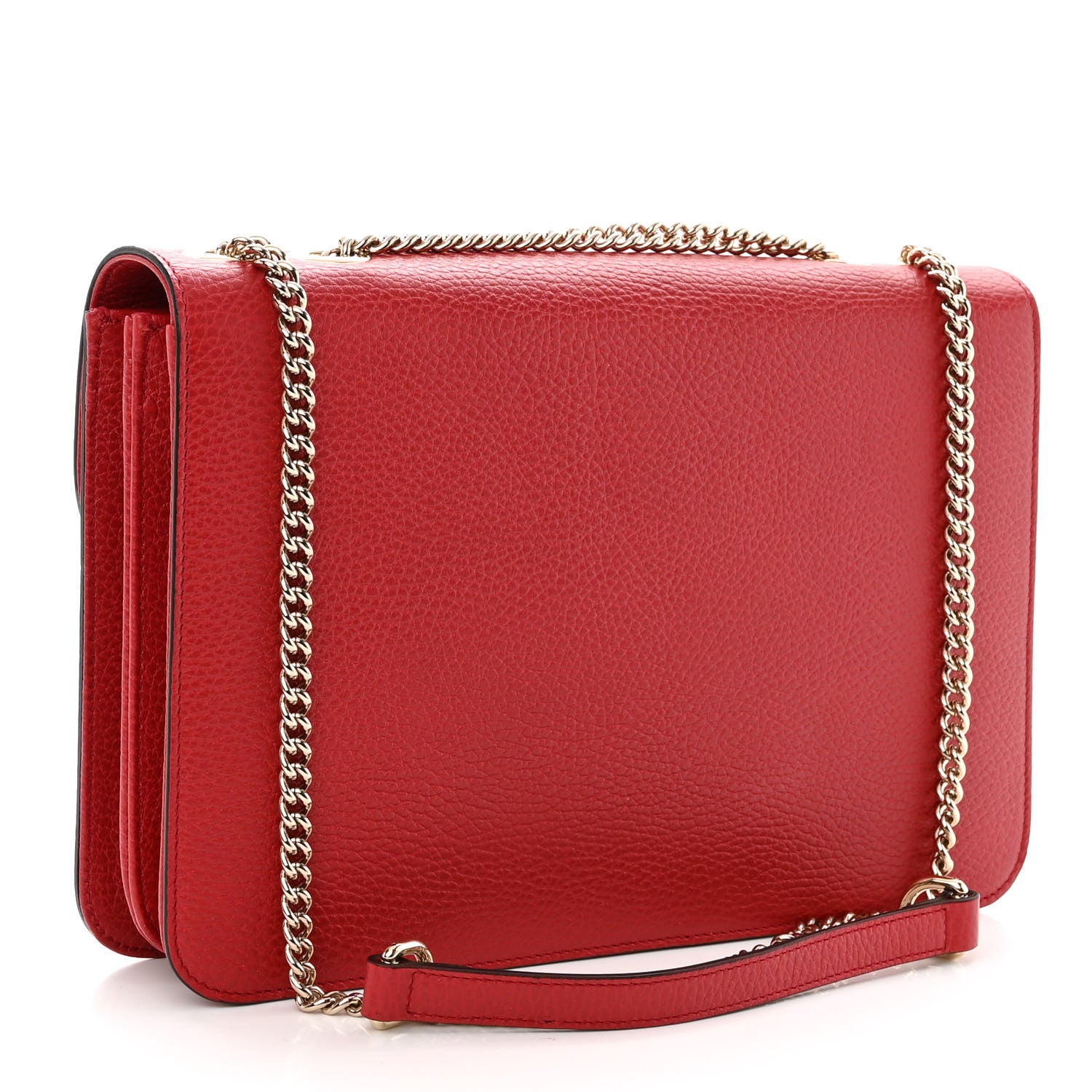 Gucci Dollar Calfskin Interlocking G Shoulder Bag Red 3 of 9