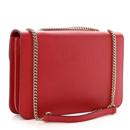 Gucci Dollar Calfskin Interlocking G Shoulder Bag Red 3 of 9
