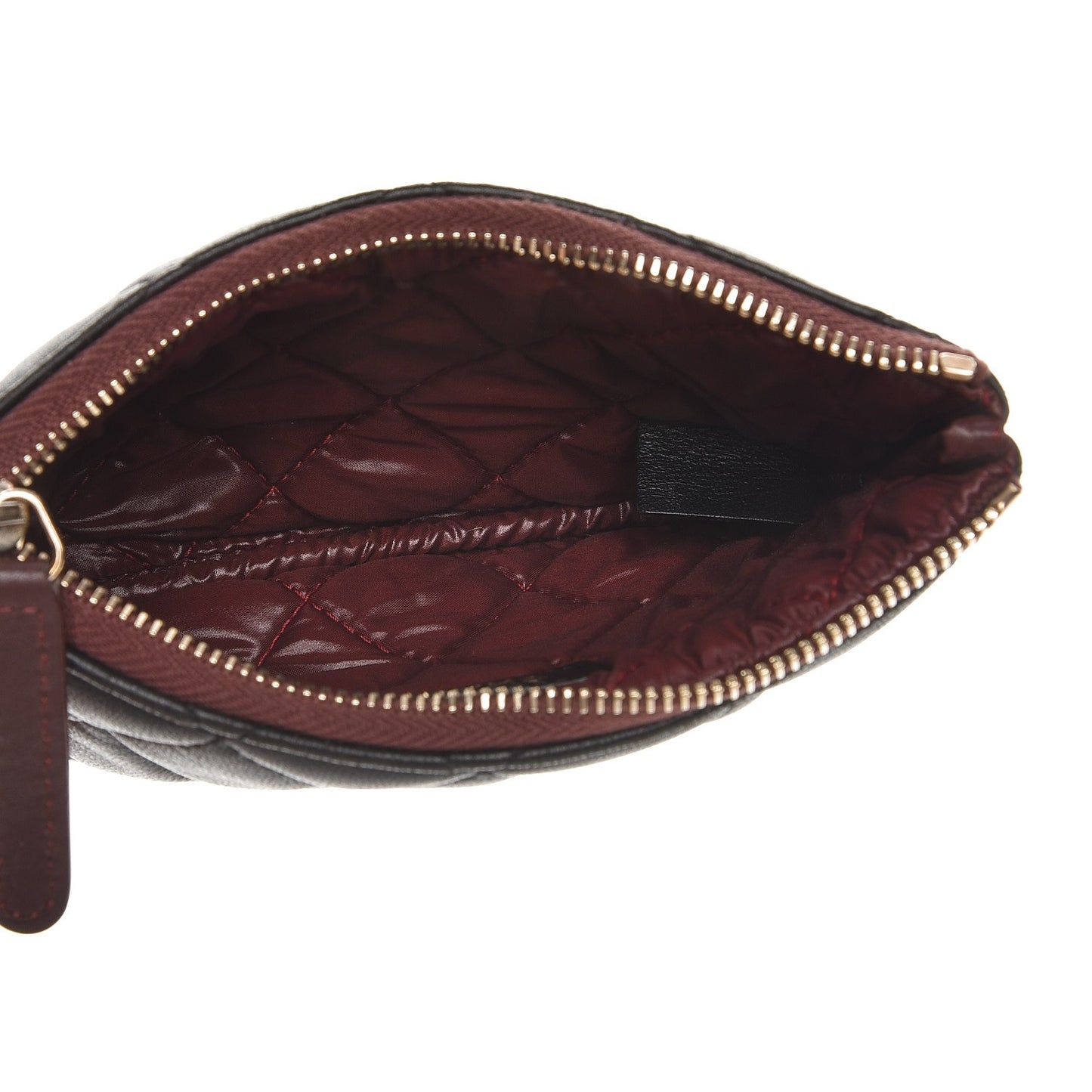 Lambskin Quilted Small Cosmetic Case Black
