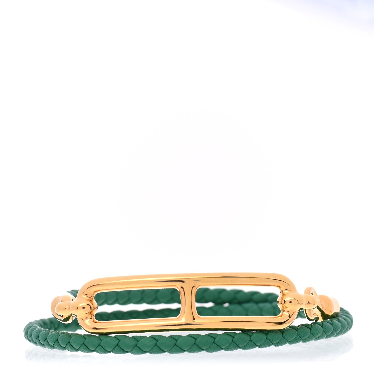 Hermes Swift Roulis Double Tour Bracelet T1 Vert Jade 1 of 5