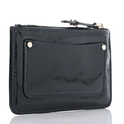 Jimmy Choo Patent Nancy Star Studded Key Pouch Navy Blue 3 of 7