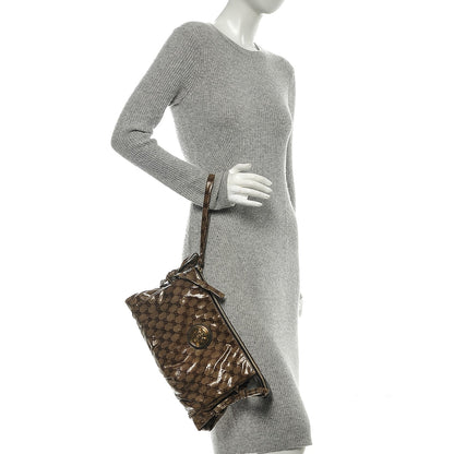 Gucci Crystal Monogram Large Hysteria Clutch Brown 2 of 6