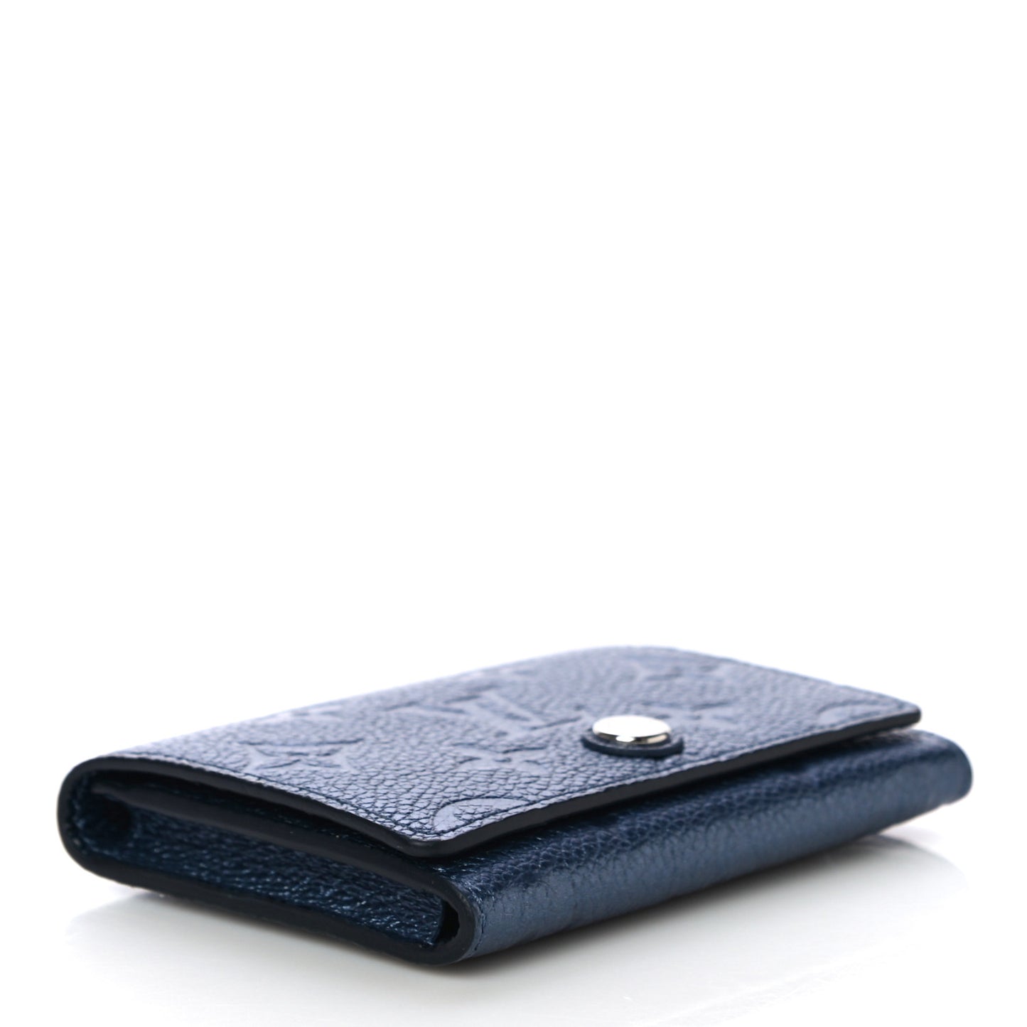 Metallic Monogram Business Card Holder Navy Nacre