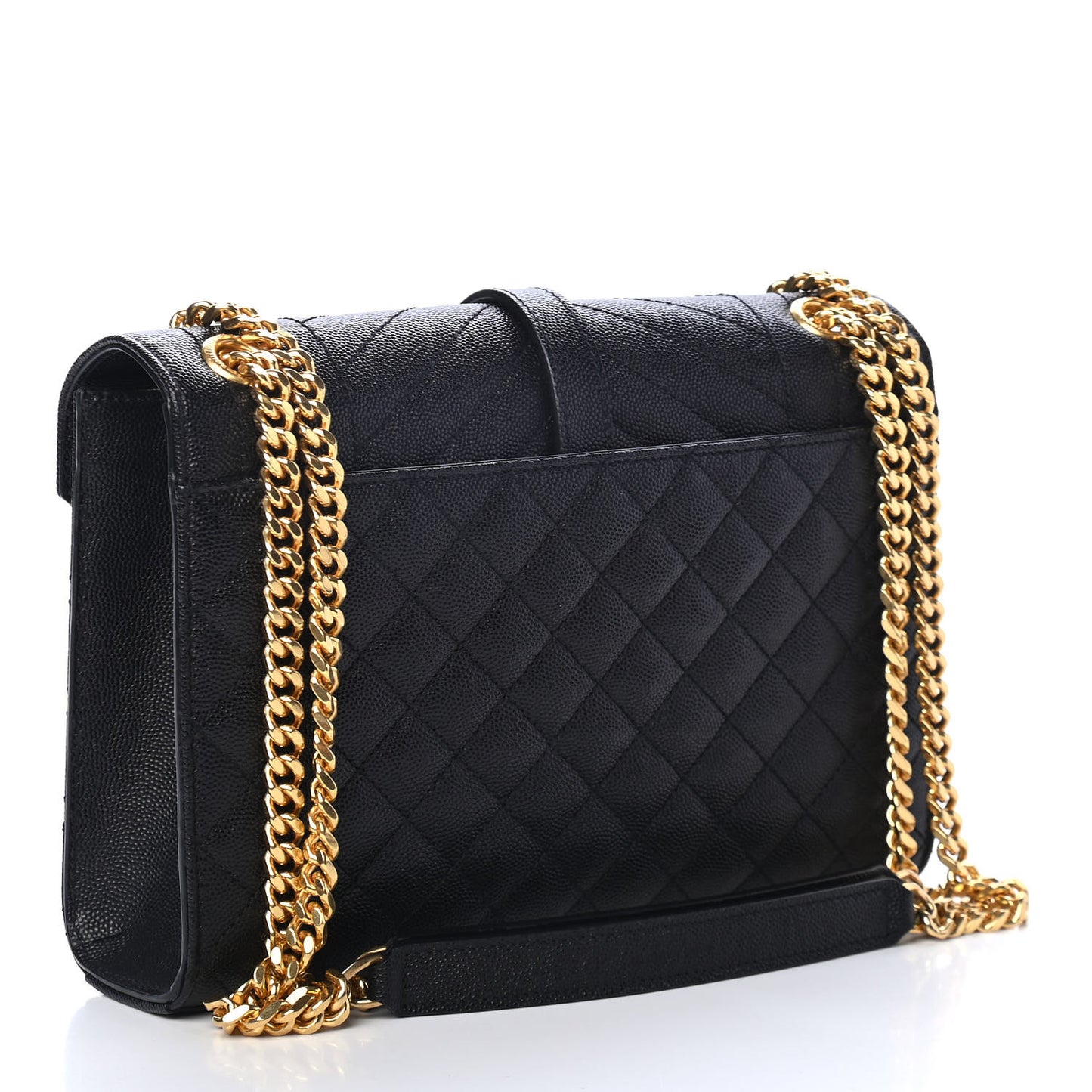 Grain De Poudre Textured Mixed Matelasse Triquilt Medium Monogram Satchel Black