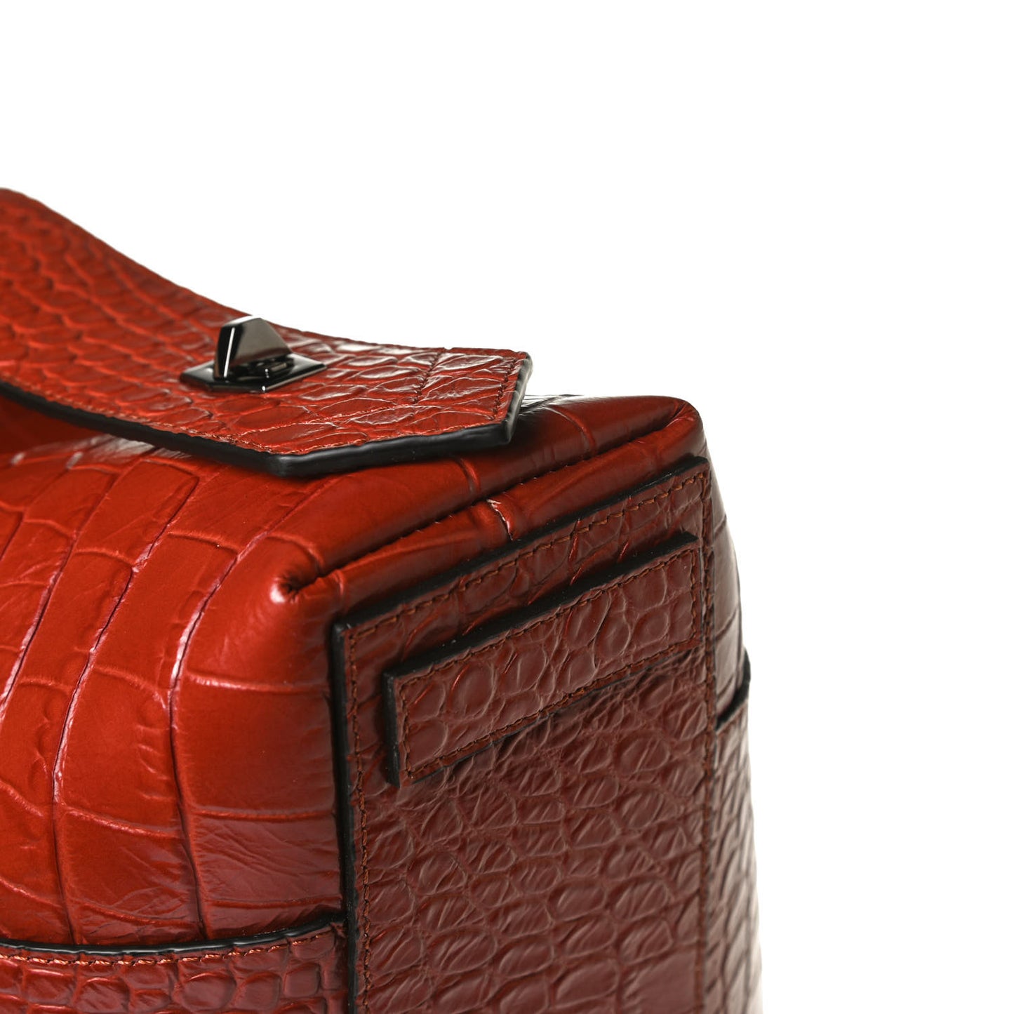Calfskin Crocodile Embossed Medium Soft Antigona Paprika