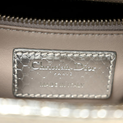 Christian Dior Metallic Snakeskin Mini Lady Dior Silver 6 of 11