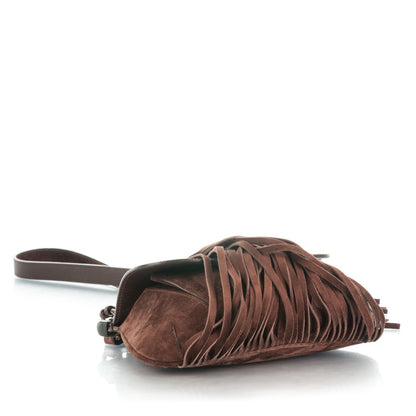 Gucci Suede Small Nouveau Fringe Shoulder Bag Brown 4 of 9