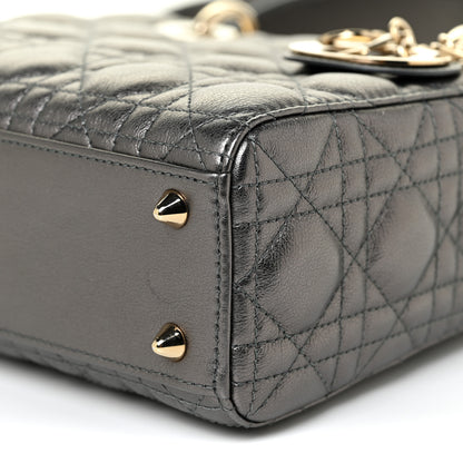 Christian Dior Metallic Grained Calfskin Cannage My ABCDior Lady Dior Gunmetal 8 of 10
