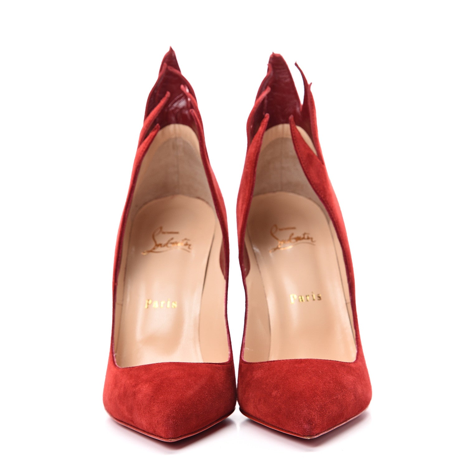 Christian Louboutin Suede Victorina 100 Pumps 39 Carmin 2 of 12