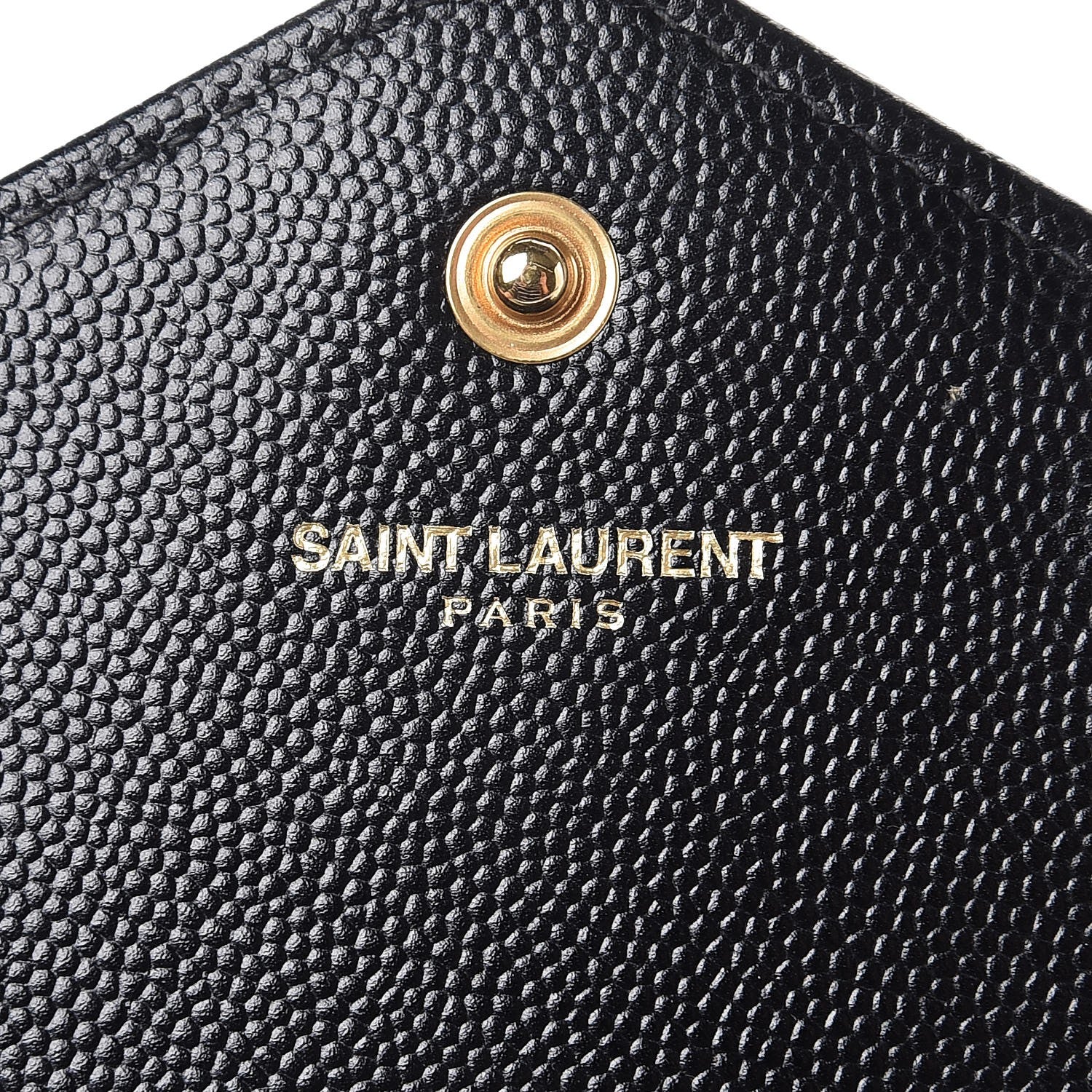 Saint Laurent Grain De Poudre Matelasse Chevron Monogram Chain Wallet Black 6 of 10