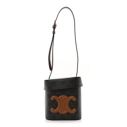 Celine Triomphe Canvas Calfskin Medium Cuir Triomphe Box Tan 1 of 10