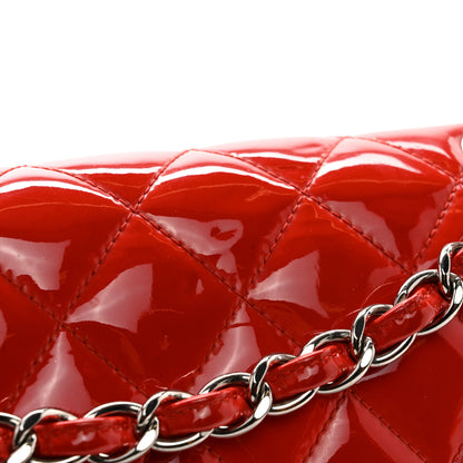 Chanel Patent Quilted Jumbo Double Flap Red 12 of 15