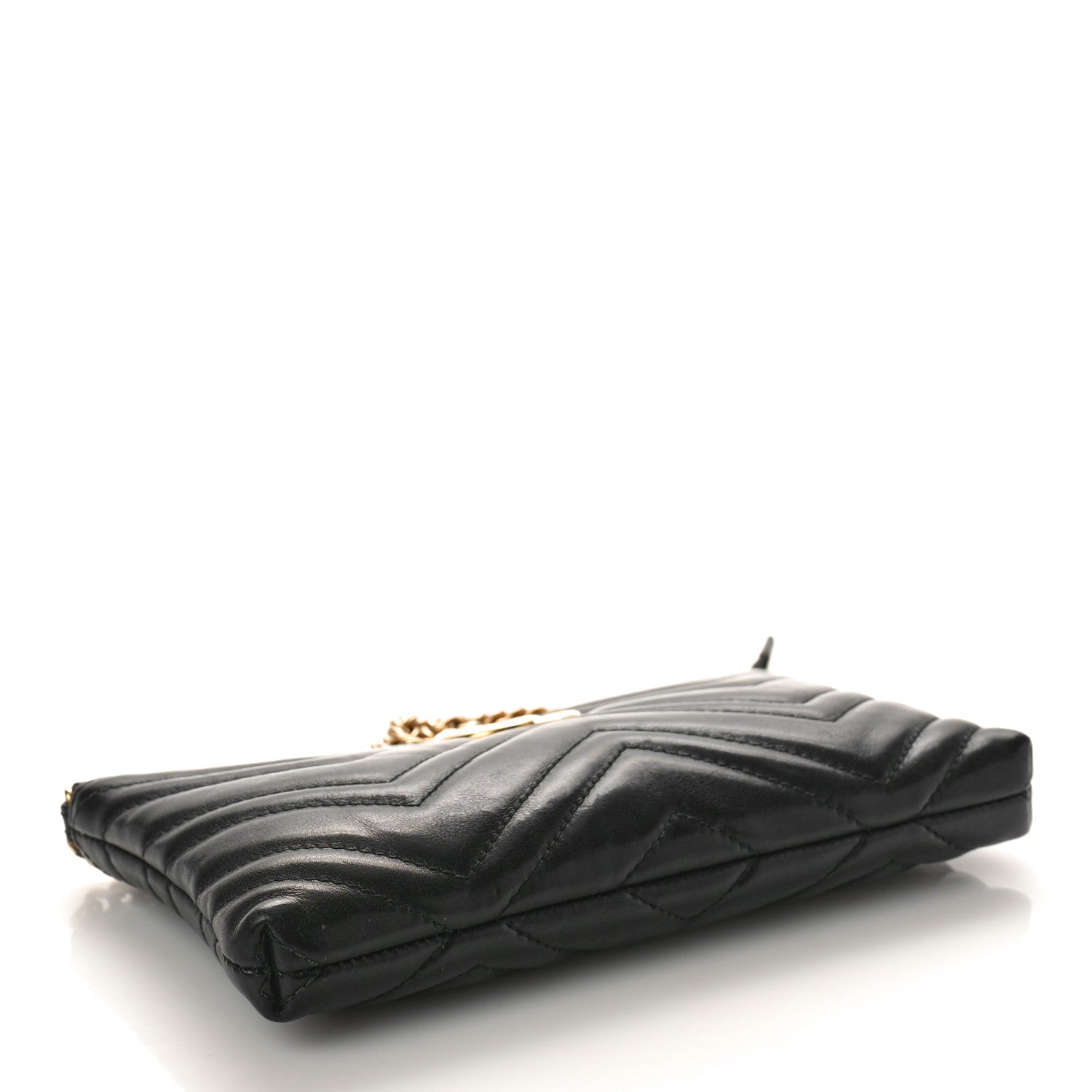 Gucci Calfskin Matelasse Mini GG Marmont Chain Bag Black 4 of 9