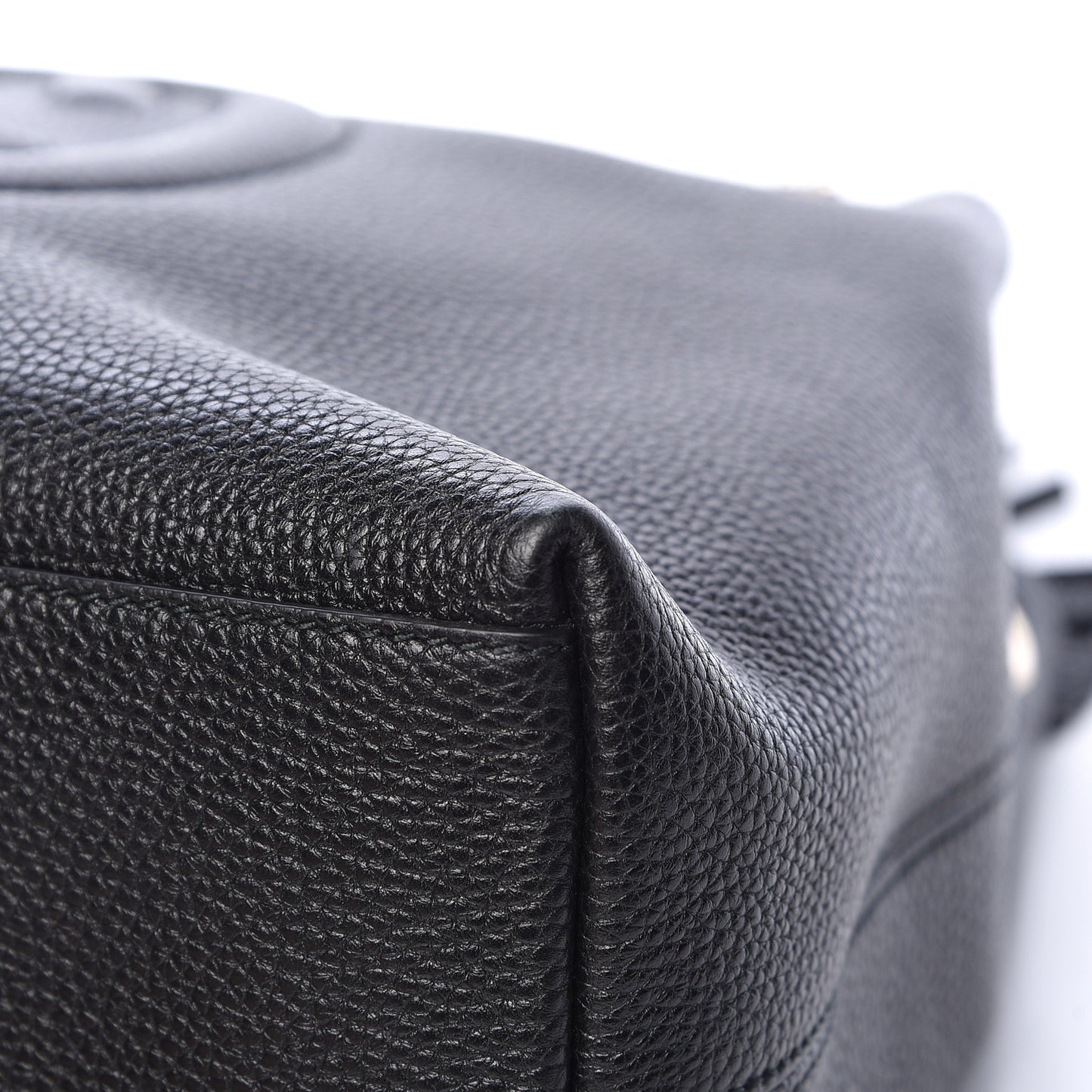 Pebbled Calfskin Medium Soho Chain Shoulder Bag Black