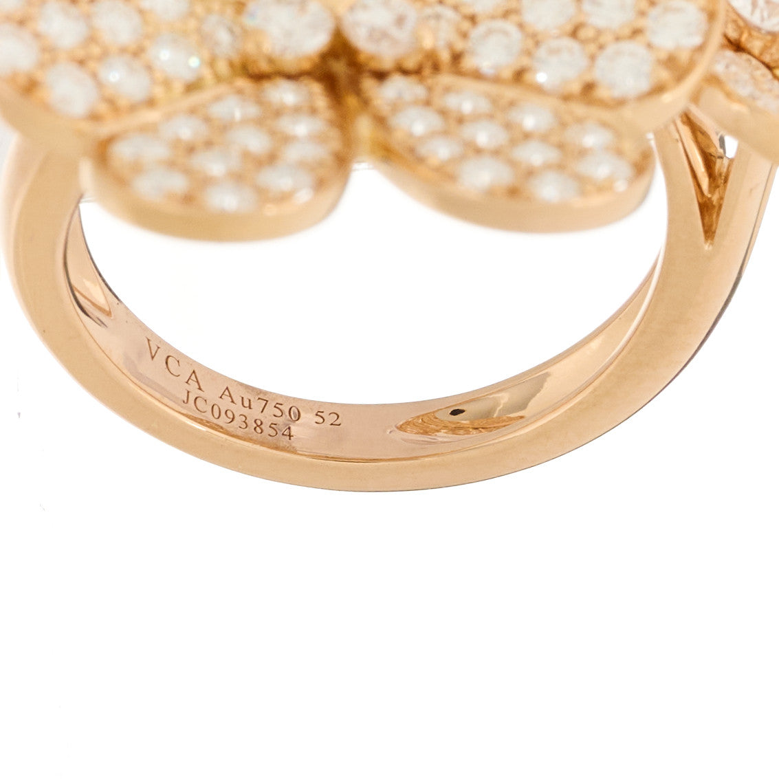 Van Cleef & Arpels 18K Rose Gold Diamond Frivole Between The Finger Pave Ring 52 6 5 of 6