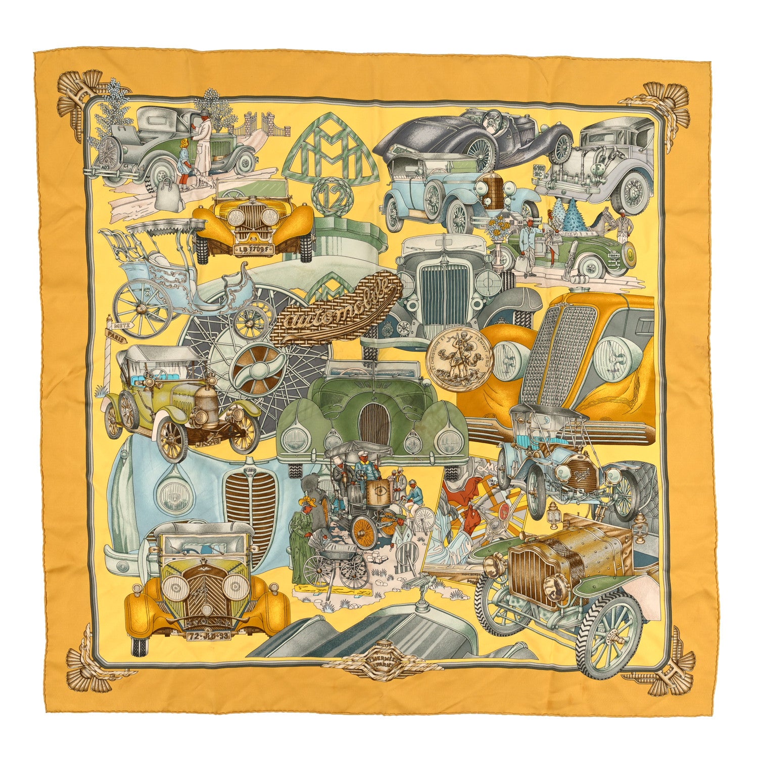 Hermes Silk Automobile Scarf 90 1 of 3