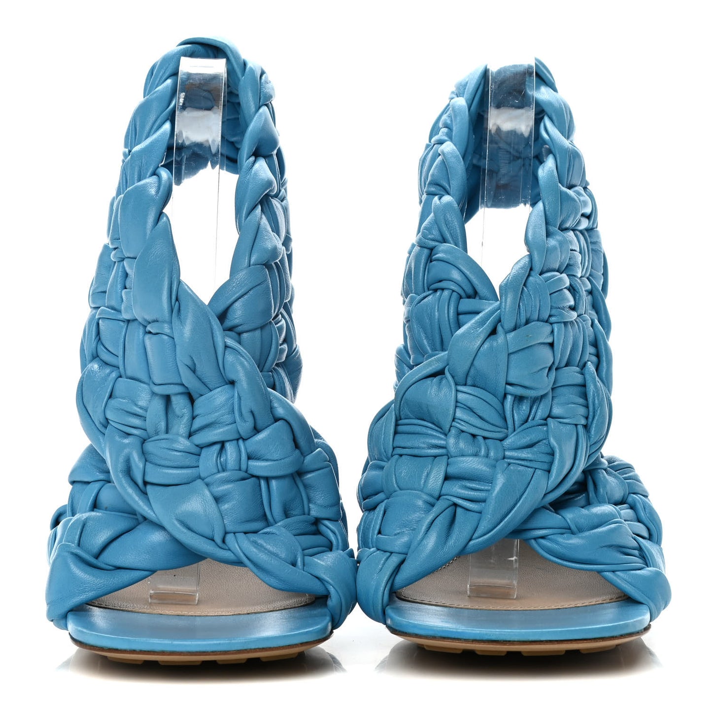 Shiny Nappa Intrecciato The Board Sandals 39 Sky Blue