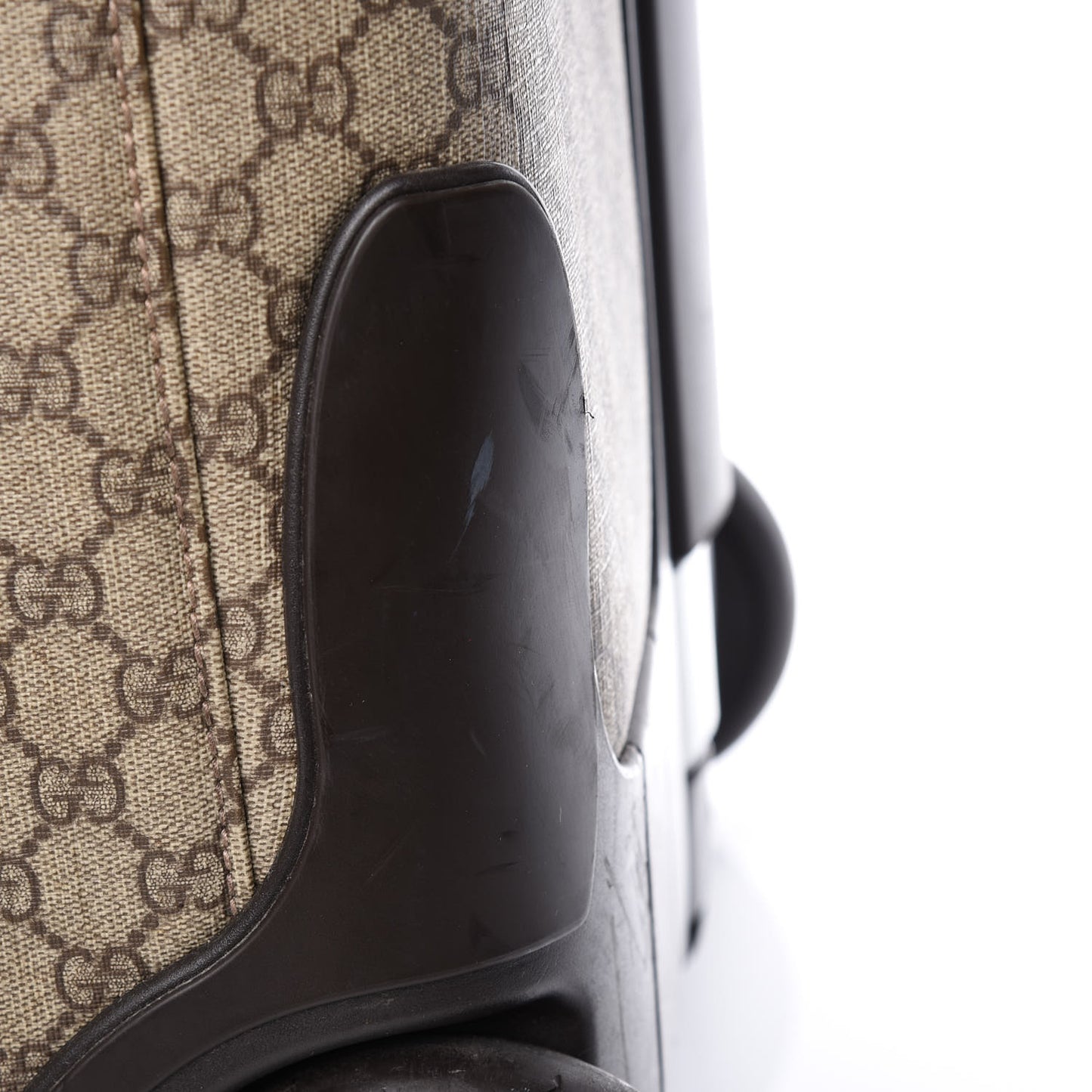GG Plus Monogram Trolley Suitcase Dark Brown
