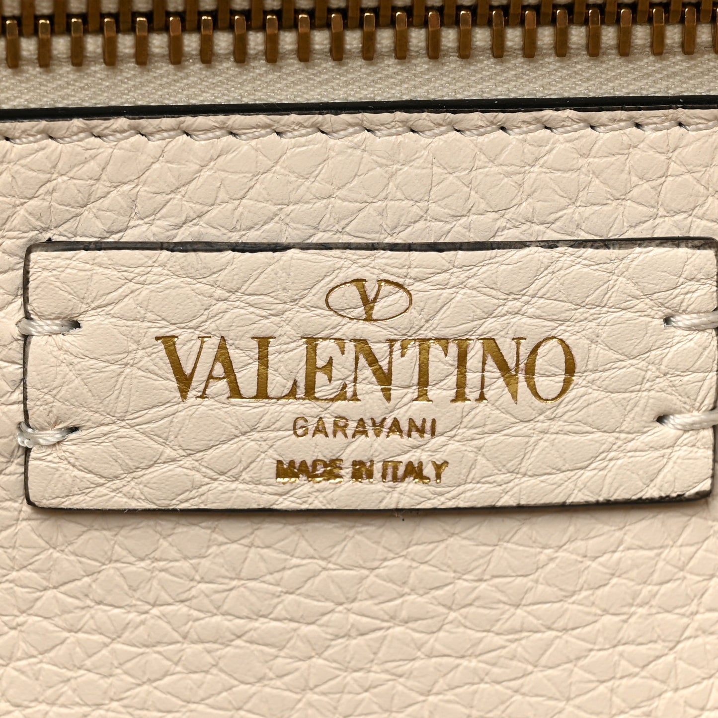 Grained Calfskin Roman Stud Tote Light Ivory
