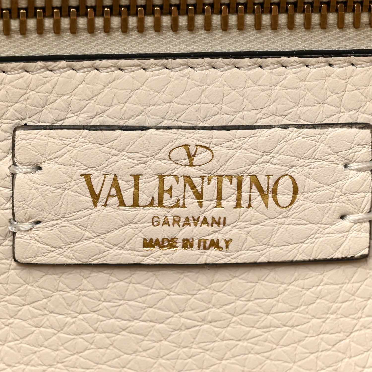 Valentino Garavani Grained Calfskin Roman Stud Tote Light Ivory 6 of 10