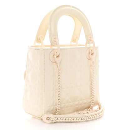 Christian Dior Calfskin Cannage Diamond Mini Lady Dior White 3 of 10