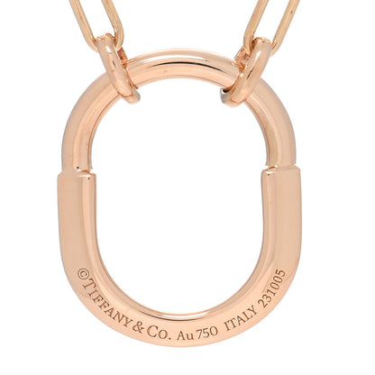 Tiffany 18K Rose Gold Pink Sapphire Small Lock Pendant Necklace 6 of 6
