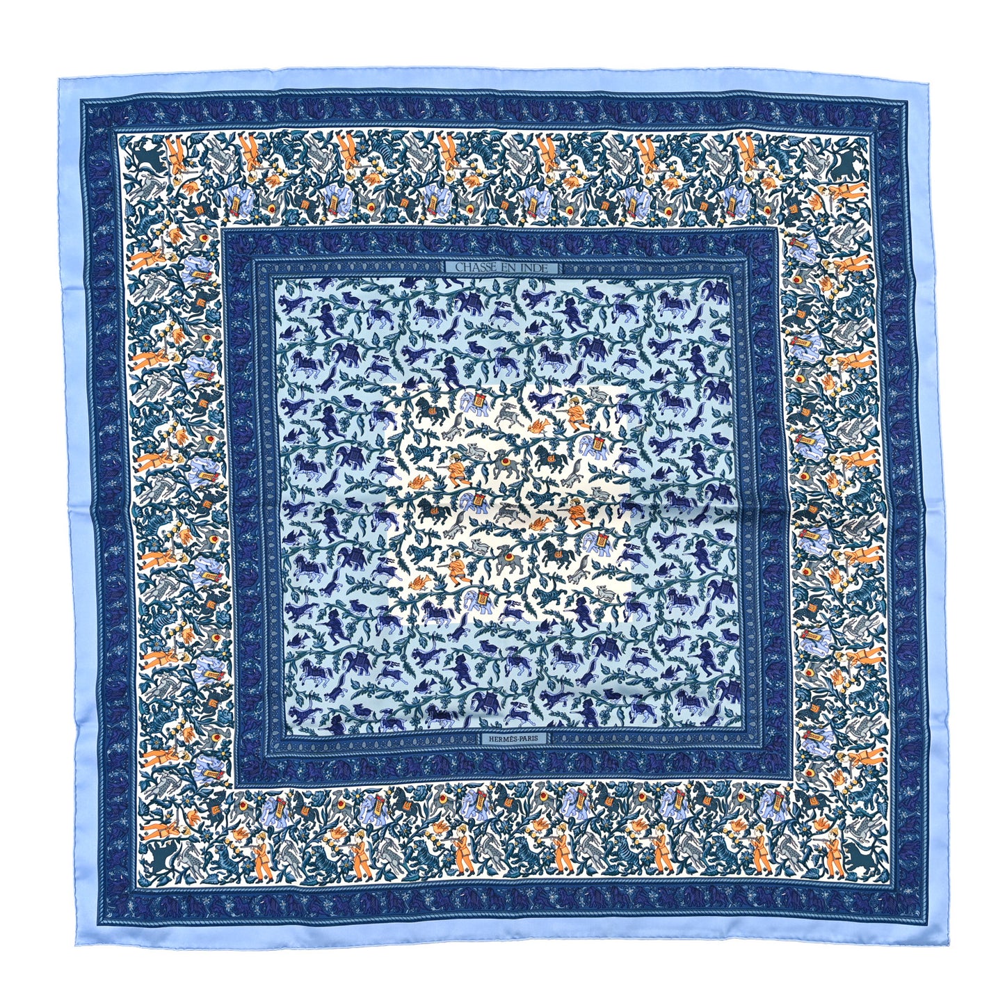 Silk Chasse en Inde Scarf 90