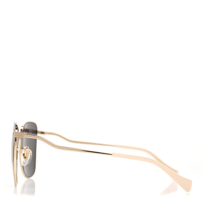 Gucci Metal Square Frame Sunglasses GG0970S Gold Grey 3 of 8
