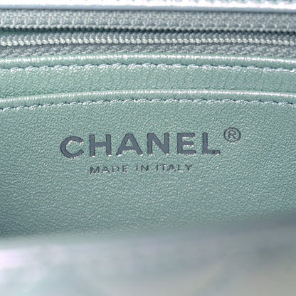 Chanel Iridescent Calfskin Quilted Mini Rectangular Flap Light Blue 6 of 11