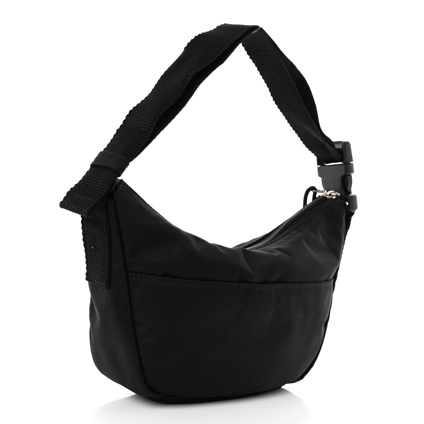 Recycled Sport Nylon Logo Embroidered Wheel Sling Bag Black White