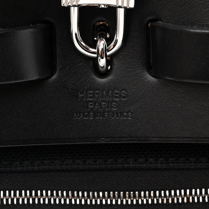 Hermes Toile Militaire Vache Hunter Laque Herbag a Dos Zip Retourne Backpack Black 7 of 11