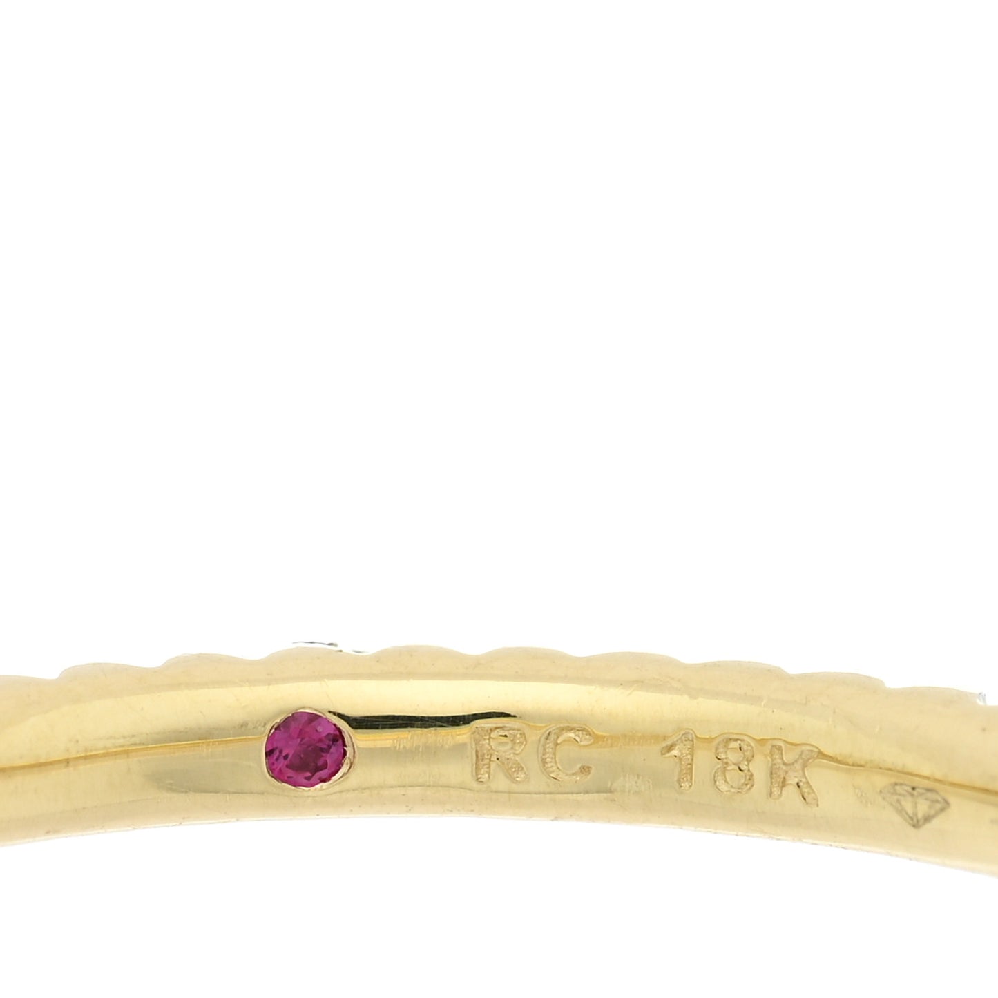 18K Yellow Gold Diamond Micro Pave Eternity Band Ring 55 7.25