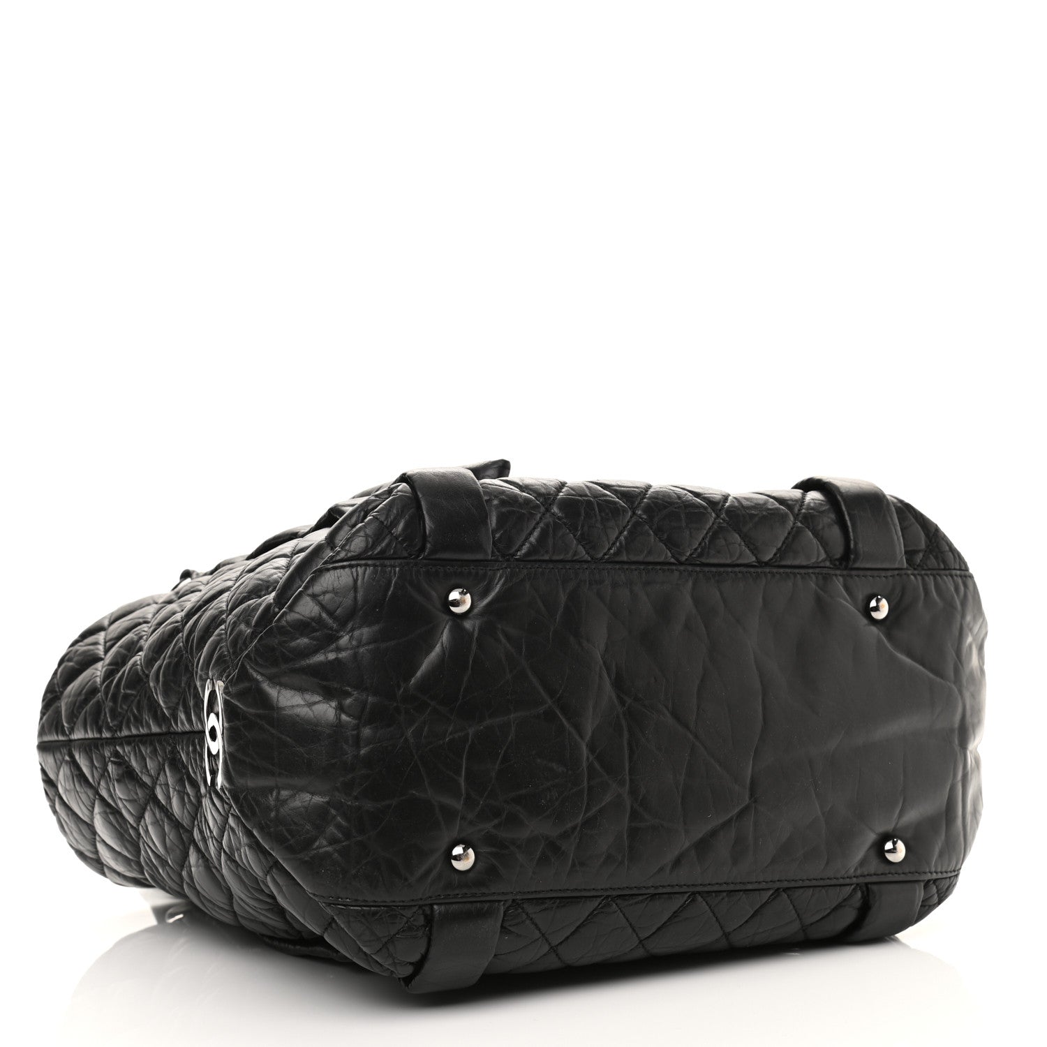 Chanel Distressed Lambskin Vintage Ligne Lady Braid Tote Black 3 of 9