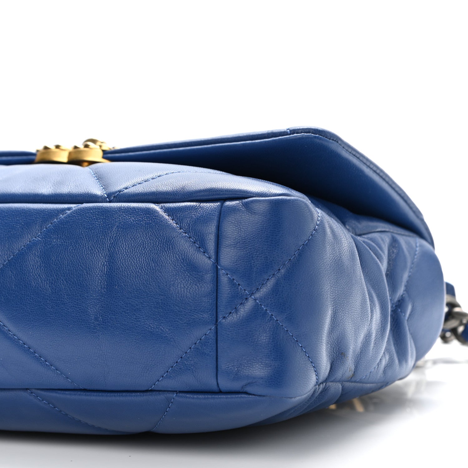 Chanel Goatskin Quilted Medium Chanel 19 Flap Dark Blue 10 of 11