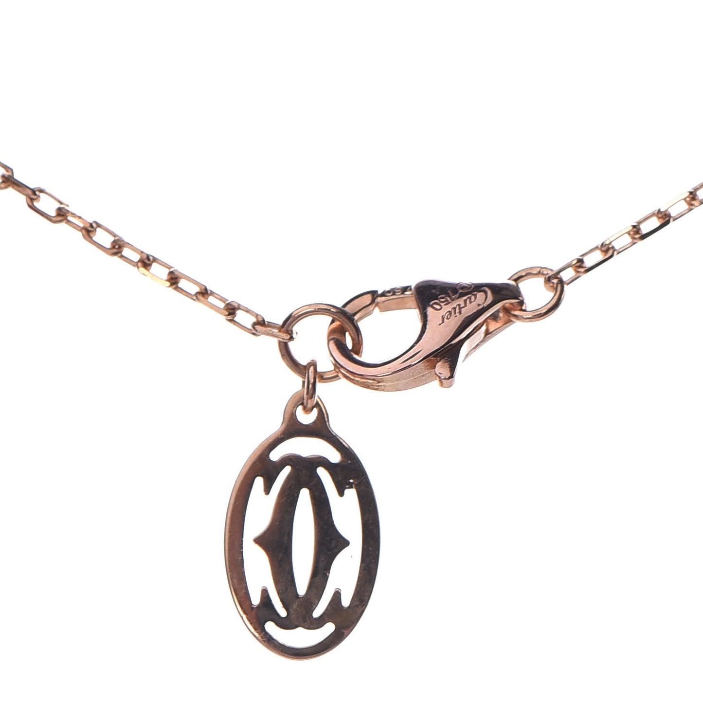 18K Pink Gold Diamond LM D'Amour Pendant Necklace