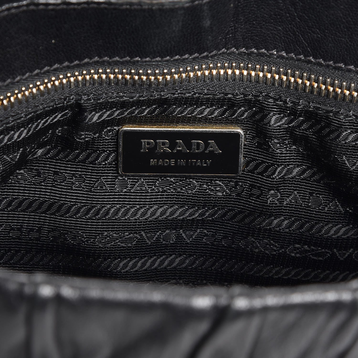 Prada Nappa Dressy Gaufre Flap Bag Black 5 of 8