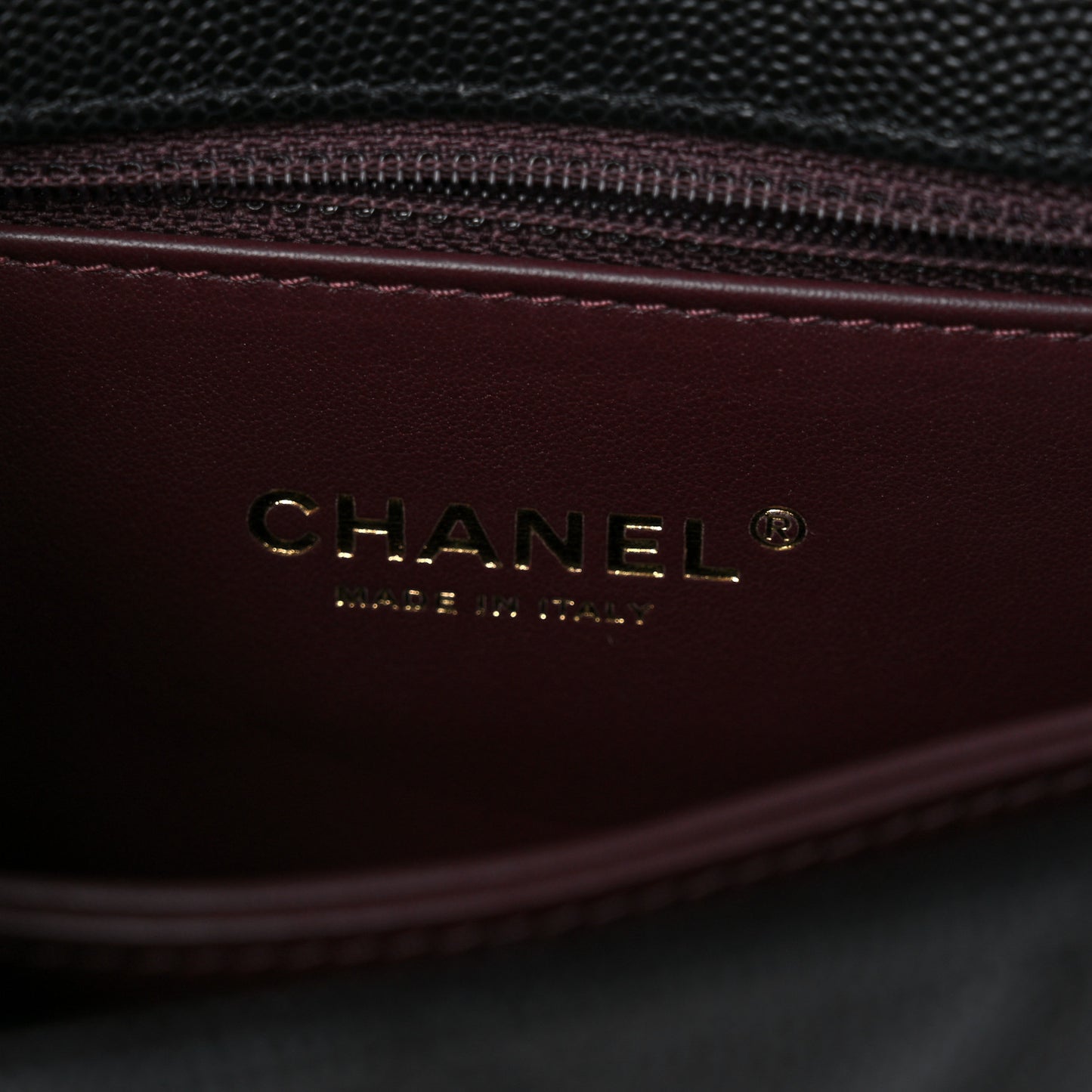 Caviar Quilted Mini Coco Chain Handle Flap Black