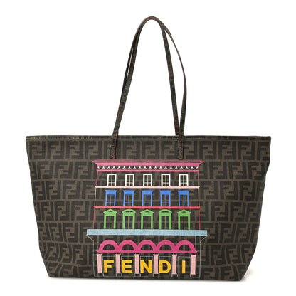 Fendi Zucca Spalmati Print Large Roll Tote Tobacco Multicolor 1 of 11